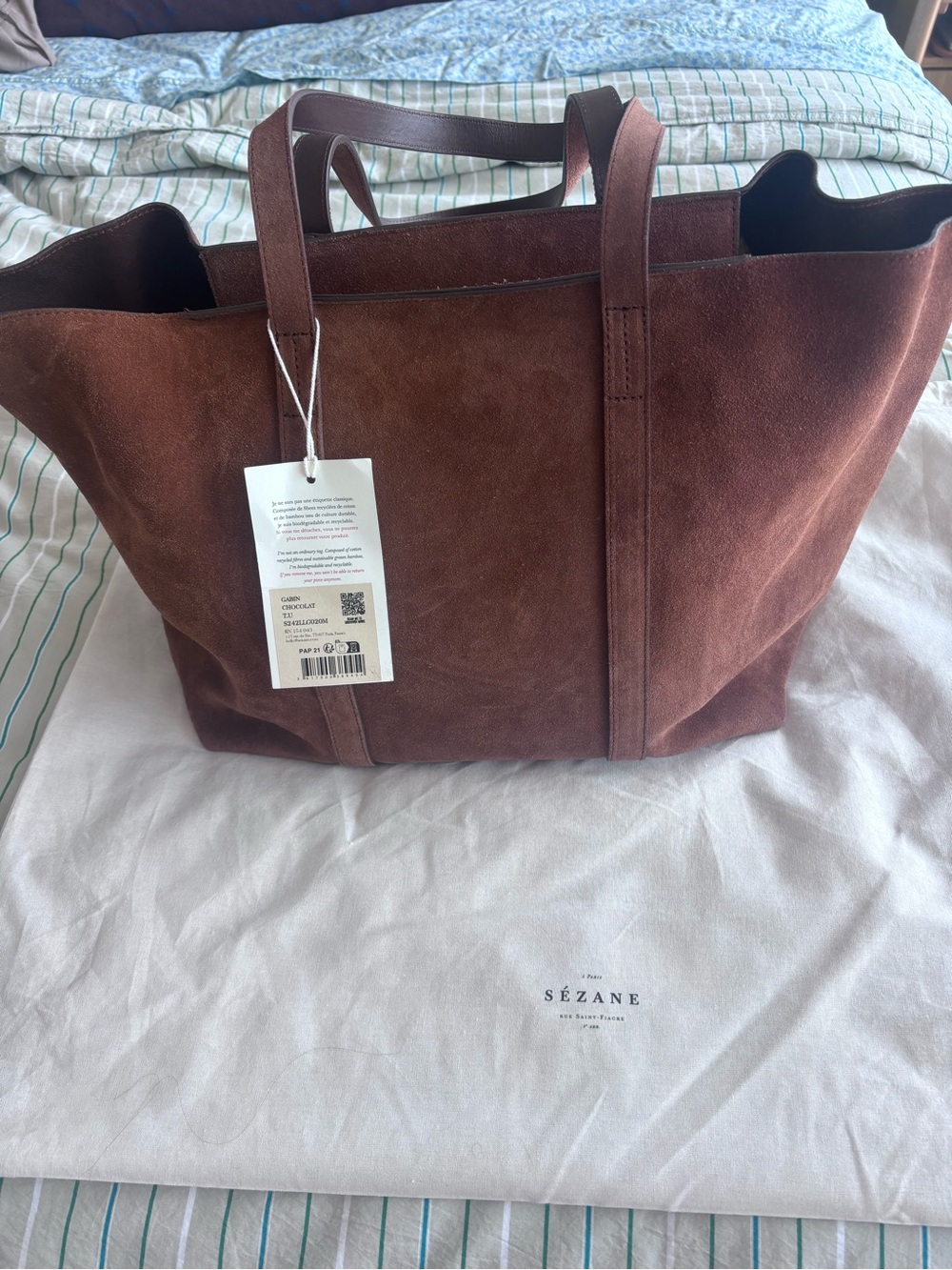 NWT Sézane Gabin Bag in Chocolate - Picture 6 of 13
